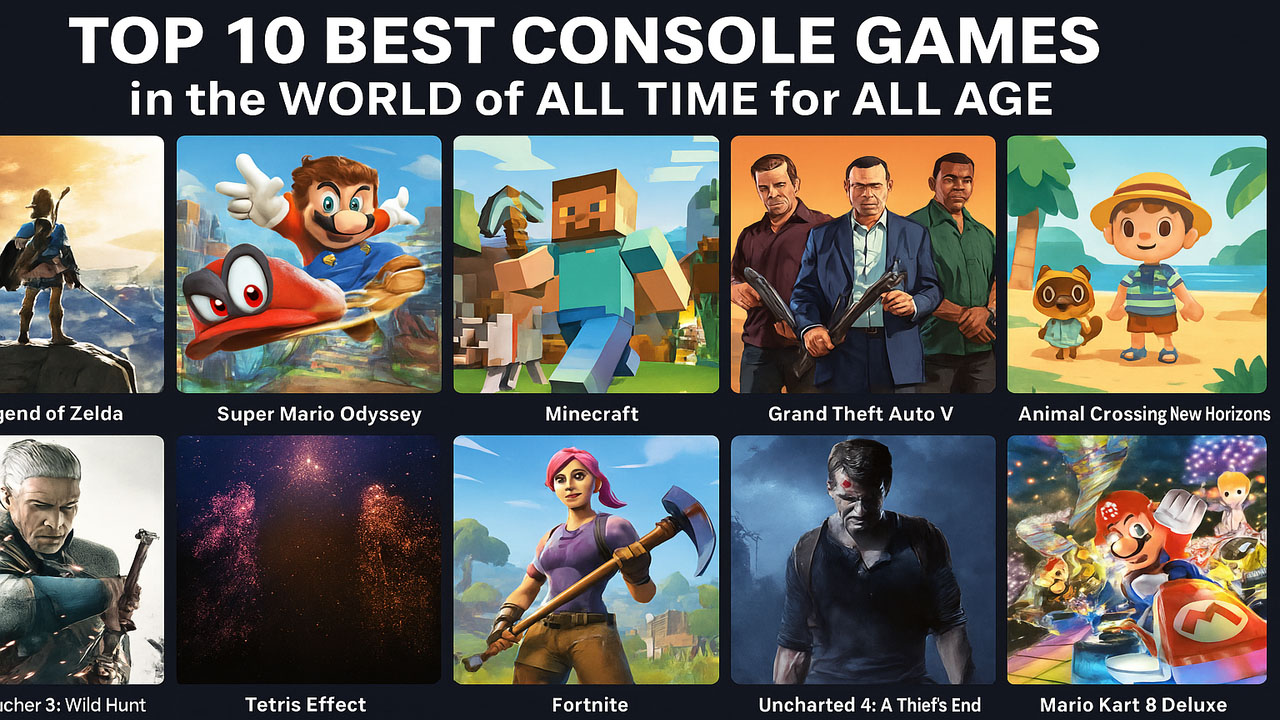 Top 10 Best Console Games in the World of all time for all Age