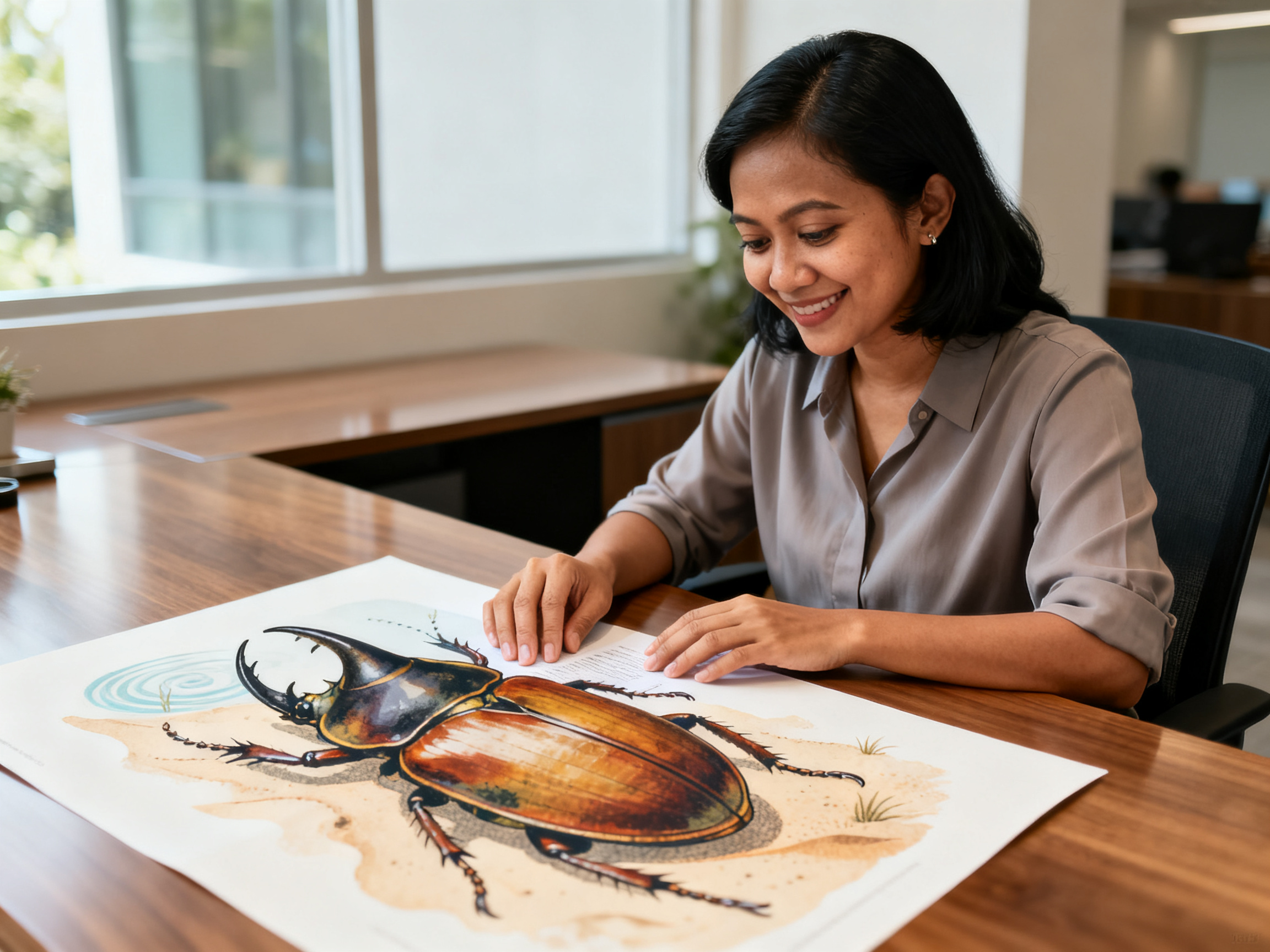 unique animal facts modern illustrated by desert beetle water‑collection shell on table